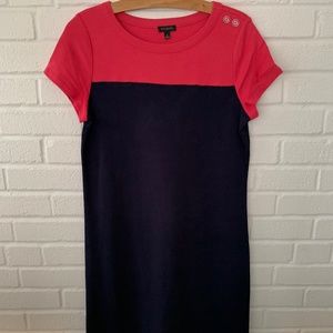 Talbots Navy Blue and Pink Dress